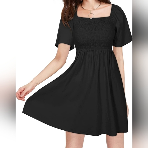 Women's Puff Sleeve Off Shoulder Dress - Picture 3 of 3
